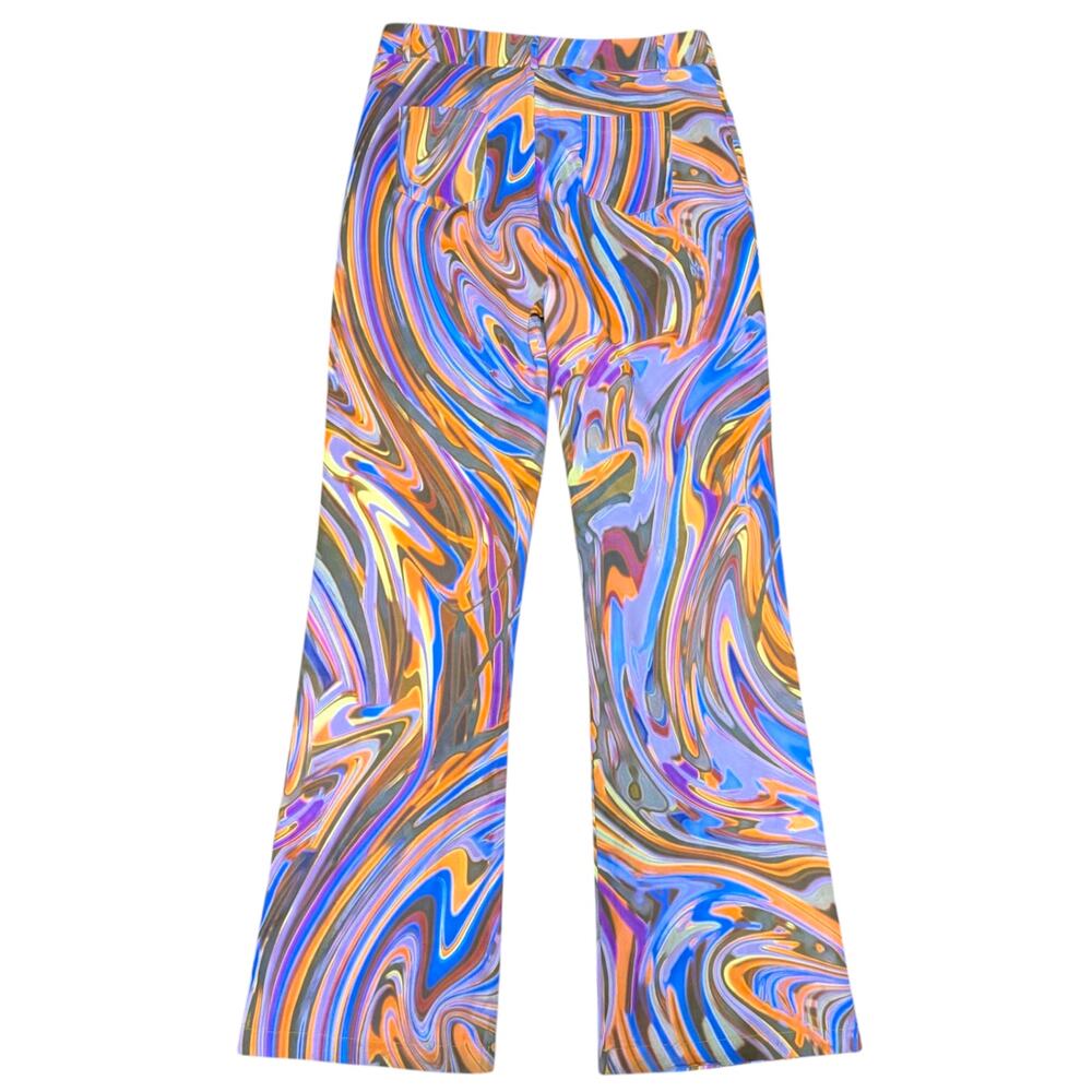 Anthropologie Elsie & Fred Psychedelic Colorful Swirl Festival Pants Large - Picture 2 of 4